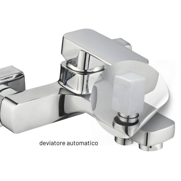 Miscelatore esterno vasca francia con deviatore rubinetto monocomando cromato ogomondo *** confezione 1