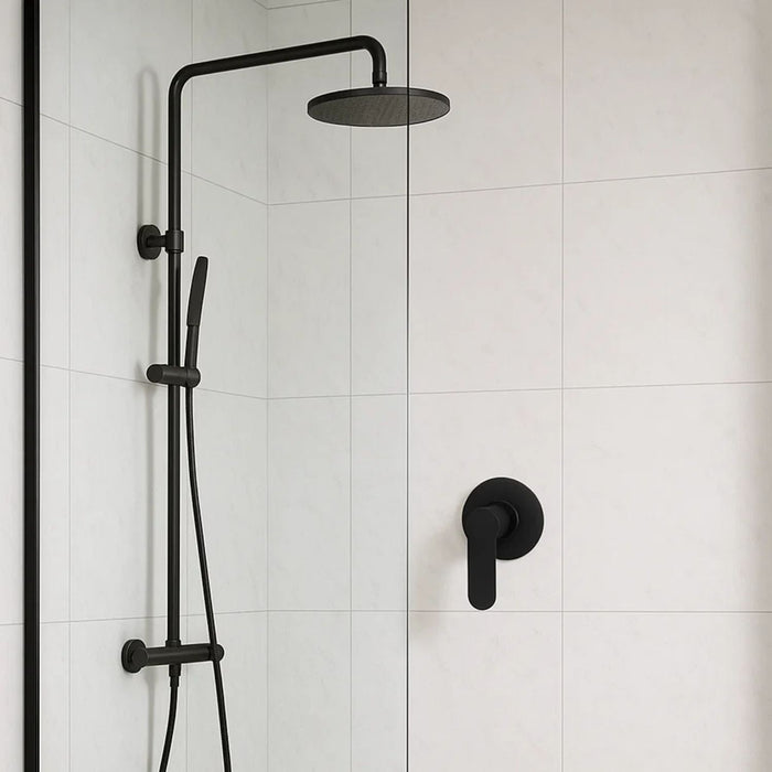 Miscelatore doccia da parete oceania ad incasso ottone colore nero opaco bagno *** confezione 1