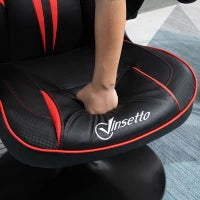 Sedia da Gaming, Sedia Ergonomica per Computer con Funzione Basculante, Sedia Girevole, Regolabile in Altezza, Acciaio, 67 x 75 x 106-112cm, Nero e Rosso