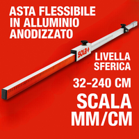 Asta flessibile alluminio anodizzata modello fl livella sferica posizionamento