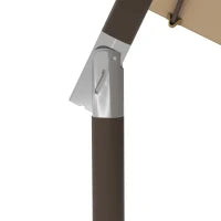 Ombrellone da Giardino Ø 2,63 m in Metallo Rotondo, Poliestere 180g/m², Manovella, Inclinabile, Beige