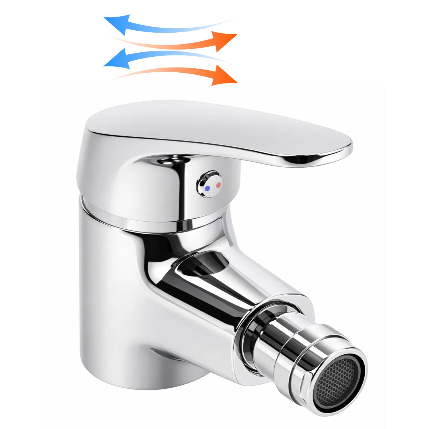 Miscelatore rubinetto europa per bidet in ottone colore cromato con piletta