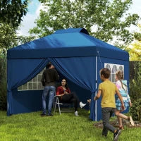 Gazebo pop-up pieghevole 3 x 3 altezza regolabile pareti laterali aperture finestre sacco da trasporto con ruote