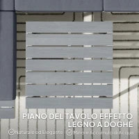 Salotto da Giardino con 2 Divani con Cuscini, Schienale Regolabile a 5 Livelli e Tavolino a Doghe, Grigio