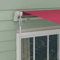 Tenda da Sole Avvolgibile a Caduta con Manovella, in Alluminio e Poliestere, 295x245cm, Rosso Scuro