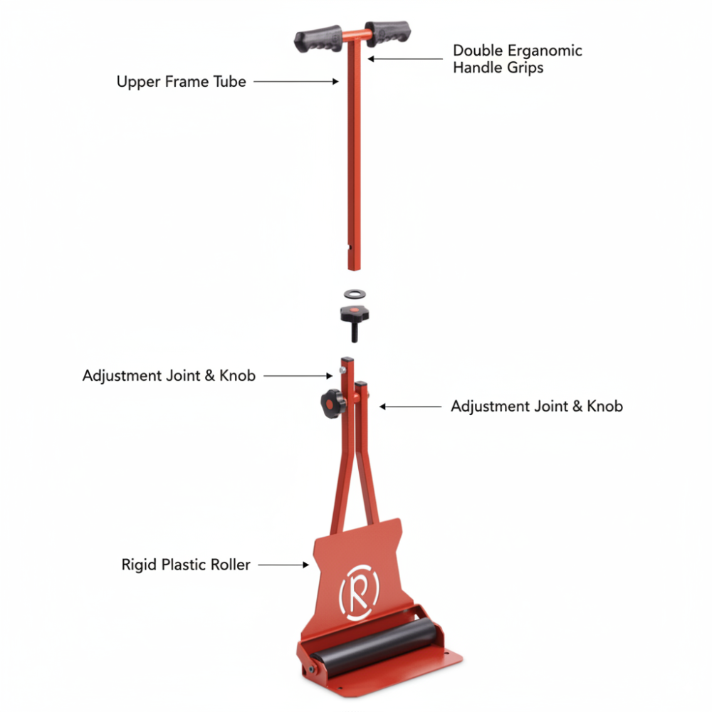 Rullo pressaguaina manico doppia impugnatura altezza regolabile