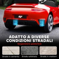 Macchina per Bambini 3-5 Anni con Licenza Ufficiale RUF GT, Telecomando, Cintura di Sicurezza e Musica, Rosso