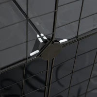 Recinto per Animali Modulabile con 31 Pannelli, 2 Porte e 2 Rampe, in Acciaio e PP, 105x45x105 cm, Nero