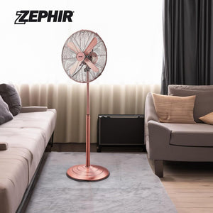 Ventilatore a piantana vintage zephir pfvf41br 40 cm 3 velocità e oscillazione
