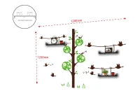 Sticker Da Muro Birds And Tree Con Mensole Cm 120X120