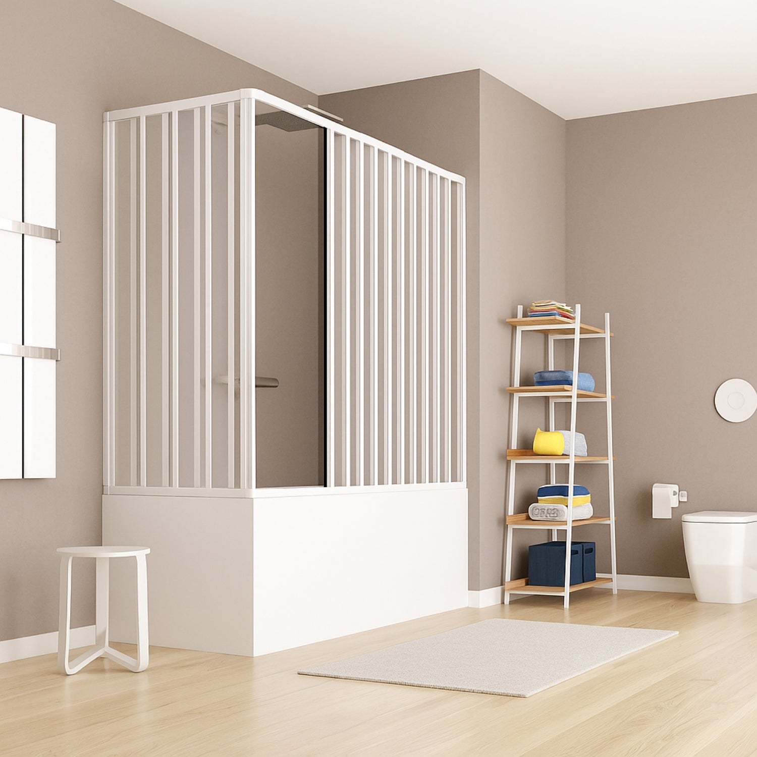 Box vasca estensibile a soffietto in pvc bianco con apertura centrale *** misure 70x160 cm, confezione 1