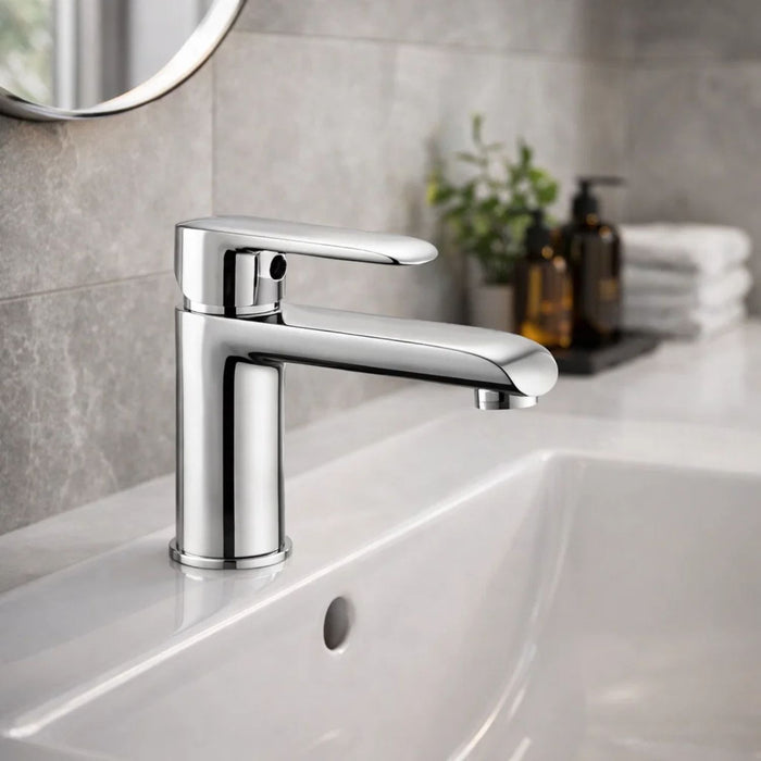 Miscelatore rubinetto america per lavabo in ottone colore cromato con piletta *** confezione 1