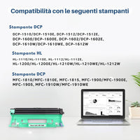 Tamburo compatibile per brother dr-1050 – durata fino a 10.000 pagine