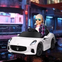 Macchina per Bambini 12V Maserati Gran Turismo Folgore con Telecomando, Età 3-5 Anni, Bianco