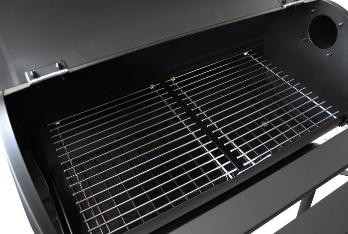 Barbecue A Carbonella Con Affumicatore Acciaio Verniciato Nero 110X64X113,5 H Cm