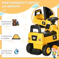 Ruspa Giocattolo per Bimbi da 1-3 Anni con Escavatore e Contenitore, Senza Batteria, Giallo
