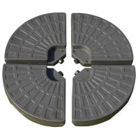 Basamento per Ombrellone Decentrato da Giardino con Base a Croce, Set 4 Mattonelle in HDPE da 66x45x10cm