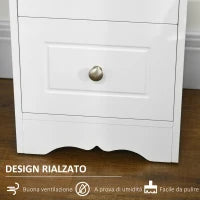 Mobiletto Multiuso con Cassetti, Mobiletto Basso in MDF grado E1 29.8x29.8x68.5cm bianco