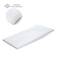 Piatto doccia bianco mineral marmo resina antiscivolo h4 cm *** misure l140 x p90 x h4 cm, confezione 1