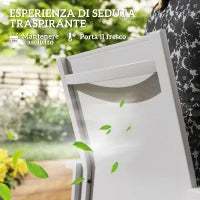 Set 2 Sedie da Giardino Impilabili con Seduta Traspirante, in Acciaio e Textilene, 56x58x89 cm, Grigio Chiaro