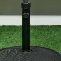 Base per Ombrellone di 14kg per Pali da Ø32-38 mm, Metallo e Cemento, Ø46 cm, Nero