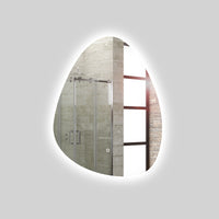 Specchio 5 mm a goccia retroilluminato led interruttore touch pvc e mdf *** misure 70x90 cm, tonalità dimmerabile 27...