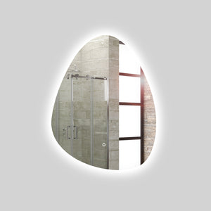 Specchio 5 mm a goccia retroilluminato led interruttore touch pvc e mdf *** misure 70x90 cm, tonalità dimmerabile 27...