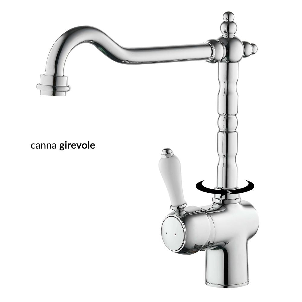 Miscelatore monoforo ottone cucina england one cromato erogazione orientabile *** confezione 1