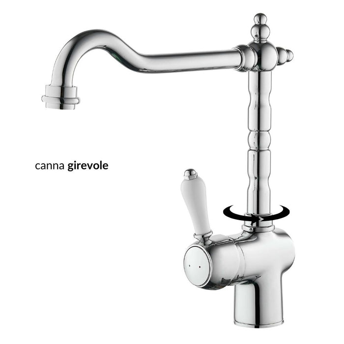 Miscelatore monoforo ottone cucina england one cromato erogazione orientabile *** confezione 1