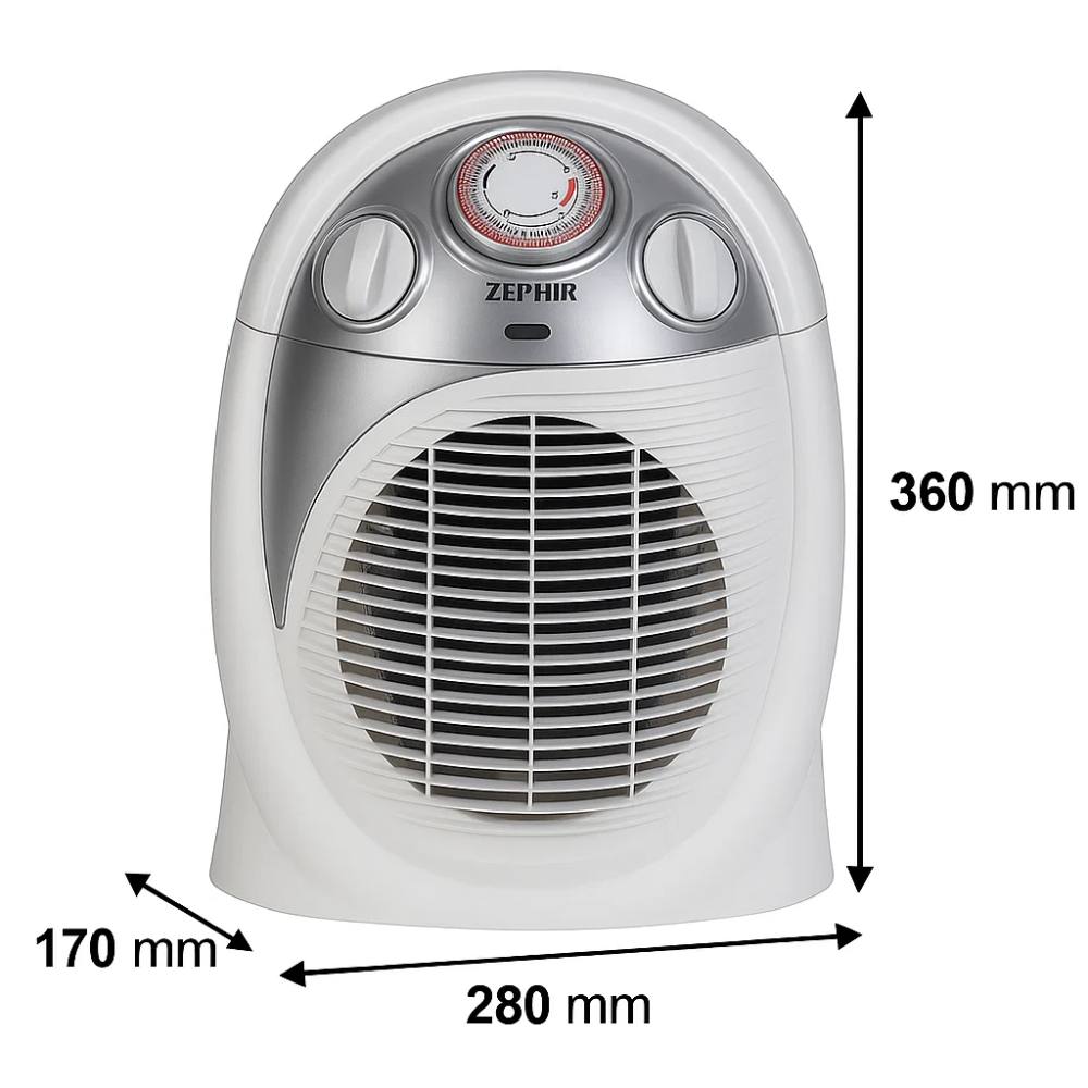 Termoventilatore zephir termocomfort plus 2000w compatto e sicuro