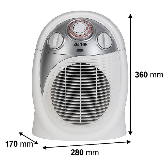 Termoventilatore zephir termocomfort plus 2000w compatto e sicuro