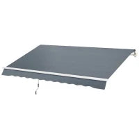 Telo di Ricambio Tenda Parasole Retrattile 3x2.5m in Poliestere Anti UV 50+, Giardino, Grigio