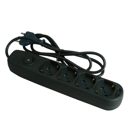 Ecova 30097x multipresa 4 uscite universali 10/16a con interruttore cavo 1,5m nero
