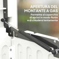 Baule da Esterno da 515L in PE Impermeabile e Scanalato, 140x68x68 cm, Bianco