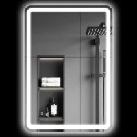 Specchio Bagno con Interruttore Touch, Luce LED a 3 Temperature e Antiappannamento, 70x100cm