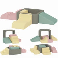 Set 7 Blocchi in Schiuma per Bambini con Rivestimento Lavabile, Multicolore