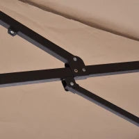 Ombrellone da Giardino Doppio con Apertura a Manovella, in Acciaio e Poliestere, 460x270x240 cm