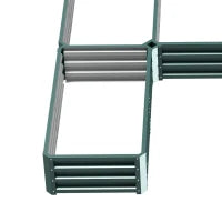 Fioriera Quadrata da Giardino in Acciaio Modulare, Set di 5 Fioriere per Verdure, Piante, Fiori, Verde