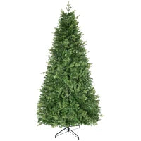 Albero di Natale Artificiale e Ignifugo per Interni con 2056 Rami e Base in Metallo, Ø124x228 cm, Verde