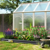 Letto per Orto Rialzato in Acciaio da 835L con Fondo Aperto, 240x120x30 cm, Grigio Scuro