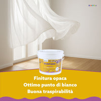 Superpittura lavabile traspirante interni alta copertura linea biopura cromika *** formato 2.5 lt, confezione 1