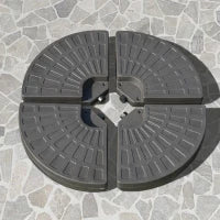 Basamento per Ombrellone Decentrato da Giardino con Base a Croce, Set 4 Mattonelle in HDPE da 66x45x10cm