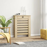 Copertura per radiatore copri radiatore griglia a doghe orizzontali con 2 cassetti in legno 78l x 19P x 95,5H cm rovere