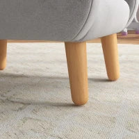 Poltrona per Bambini fino a 3 Anni con Braccioli a Nuvola in Tessuto, 46x51x55cm, Grigio