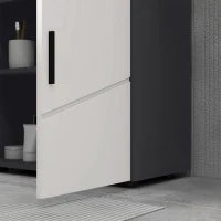 kleankin Mobile Sottolavabo Bagno per Piedistallo con Armadietto 2 Ante, 60x30x60cm, Grigio