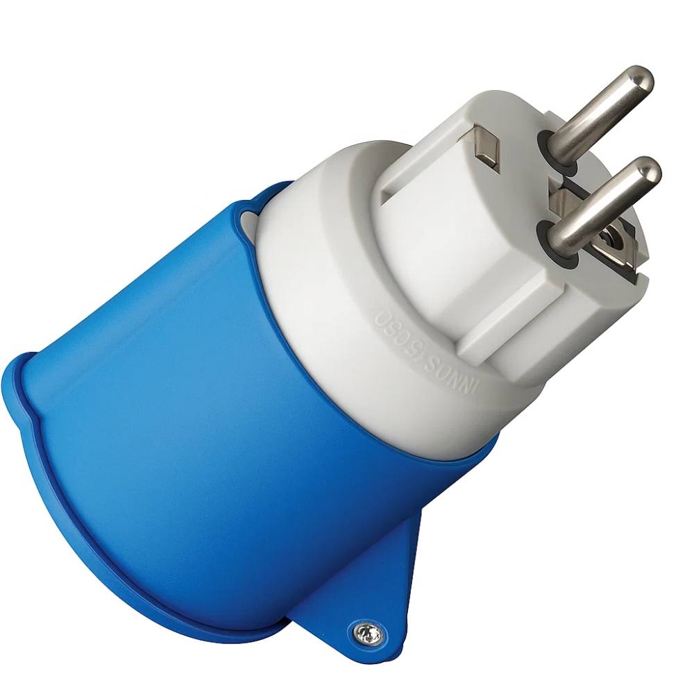 Ecova 20555 adattatore industriale con spina schuko e presa cee 2p+t 16a