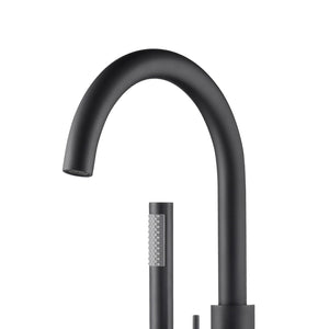 Ogomondo miscelatore a pavimento per vasca freestanding black mumbai in ottone *** finitura- nero opaco, confezione 1