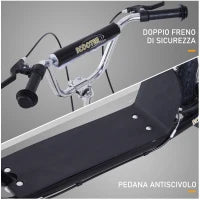 Monopattino per Bambini da 5 Anni con Ruote Grandi da 16" e Altezza Regolabile, Freni e Cavalletto, Nero