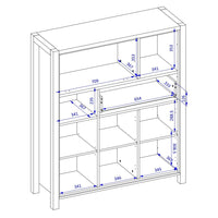 Credenza 4 porte e 1 cassetto collezione BOWIE. Colore quercia e nero. LED inclusi.