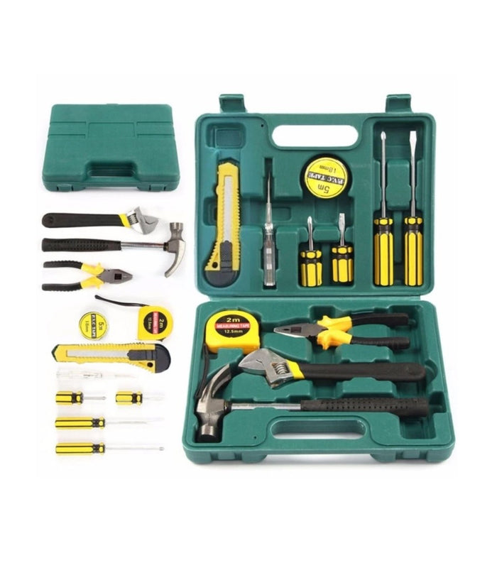 Valigetta 16 Attrezzi Per Riparazioni Metro Martello Cacciaviti Pinza Chiavini         